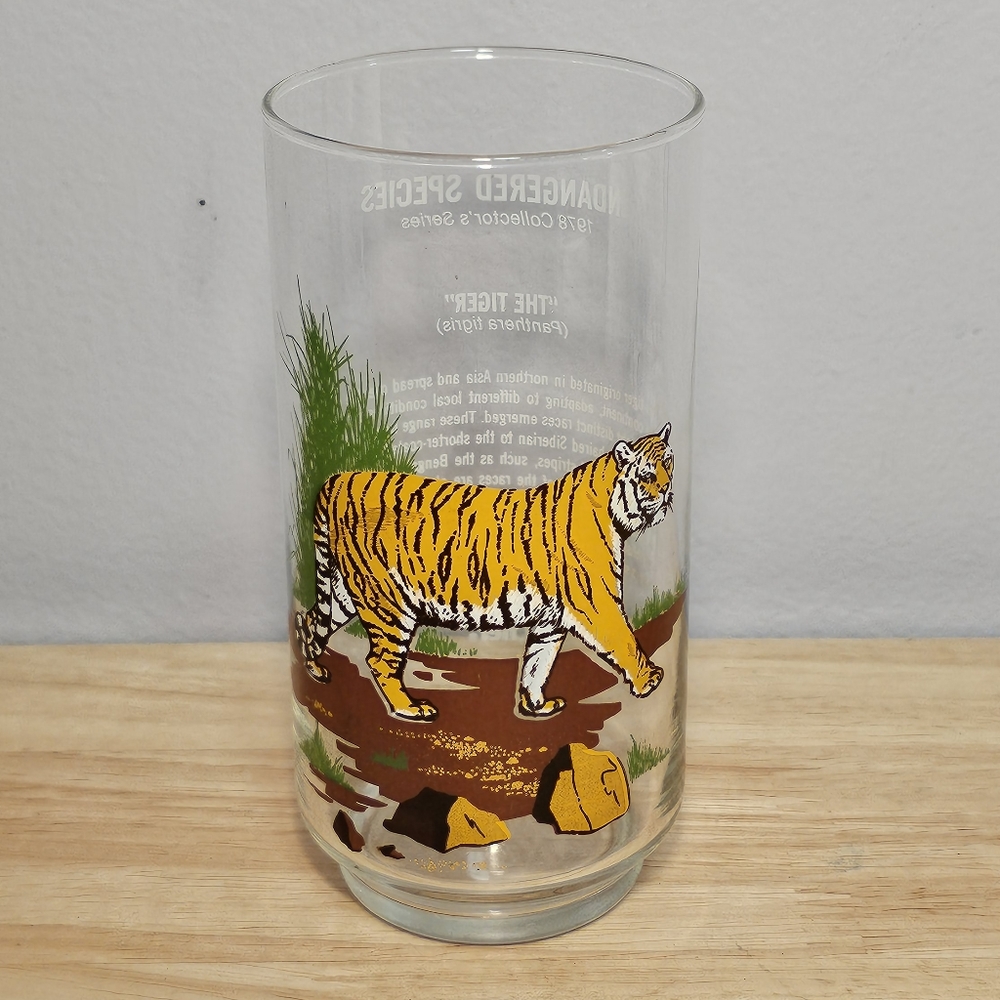 Vintage 1978 Burger Chef Endangered Species Series Tiger Glass Tumbler